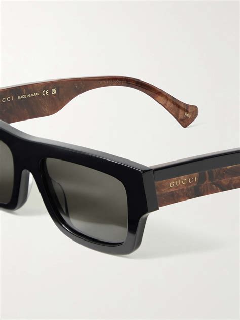 gucci rectangle acetate sunglasses